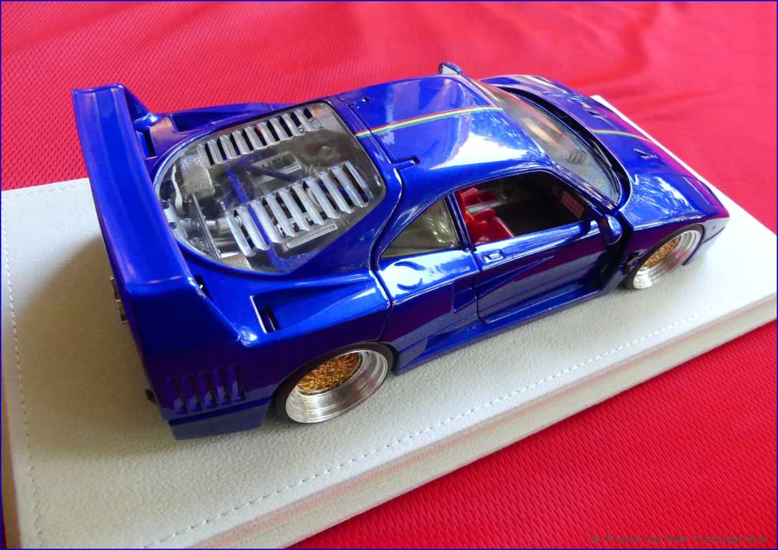 1:18 Ferrari F40 GTO + 3tlg.BBS Alu-Felgen + BBR Vitrine = UNIKAT